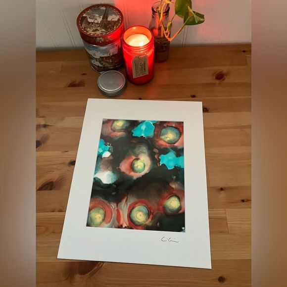 New Original Signed Artwork Alcohol Ink on Paper 102 - Picture 1 of 5